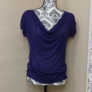 ** LAST CHANCE SALE**  , Drapey Short Sleeve Blouse, Wmn M, Purple
